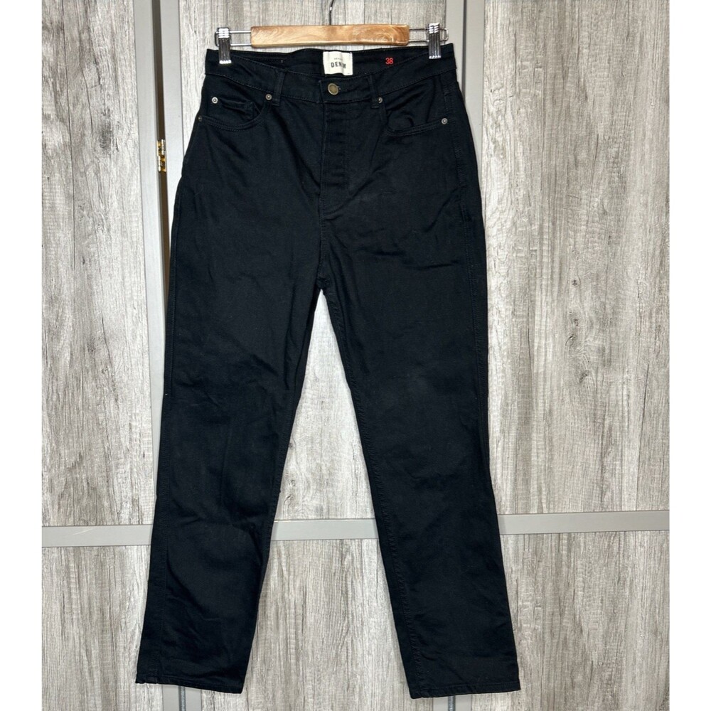 Sezane Jeans Women Size 38 Tapered High Rise Black Color